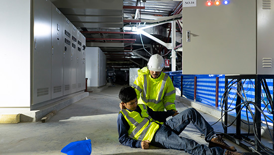 image of an electrical worker electrocuted by an electric shock