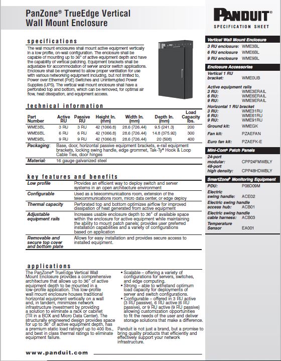 TrueEdge Specification Sheet