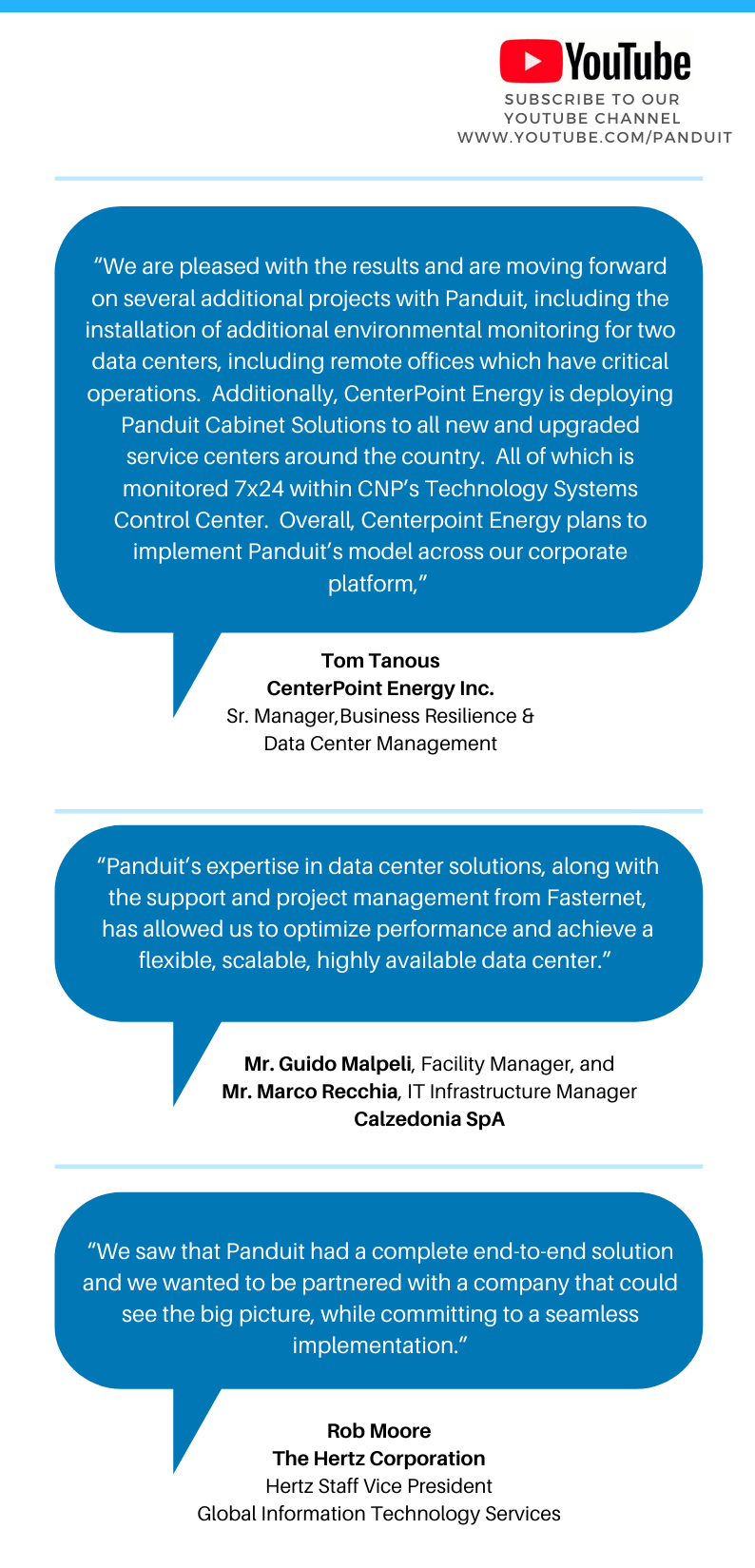 Customer Testimonials on Panduit